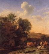 A Landscape with Cows,sheep and horses by a Barn POTTER, Paulus